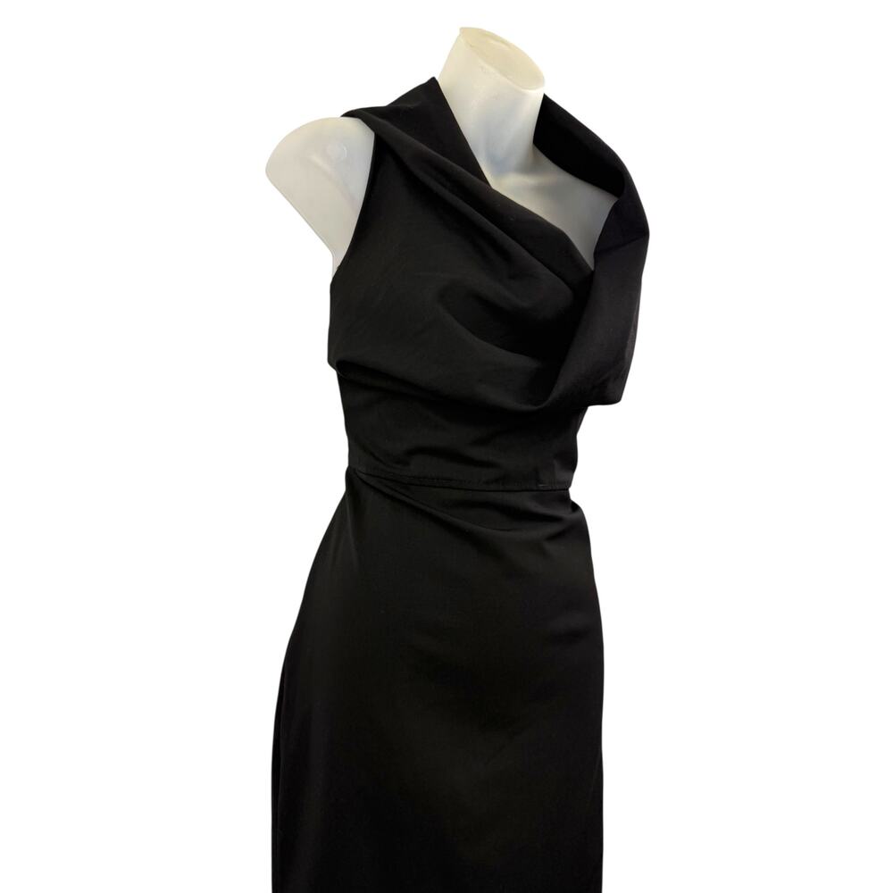 ❌SOLD❌Vintage Made in Italy by LOLITA abstract cowl neck black fitted dress - Picture 6 of 8
